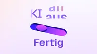 „KI aus“ über einem violetten Schalter, der nach links gestellt ist. Darunter steht: „Fertig.“