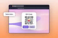 Firefox-Browser mit einem QR-Code zum Teilen der aktuellen Webseite.