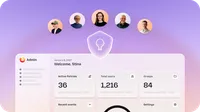 Web UI indicating secure access for five different people