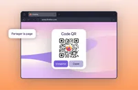 Navigateur Firefox affichant un code QR permettant de partager la page web actuelle.