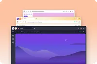 Screenshot of Firefox showing the Smart Window search bar on a purple background.