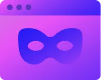 Illustration eines privaten Browserfensters mit einem Maskensymbol.