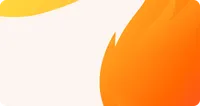 Abstrakte Illustration des orangefarbenen Firefox-Fuchsschwanzes vor hellem Hintergrund.
