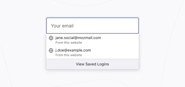 Image of a website's login form with Firefox showing multiple saved accounts to choose from when logging in.