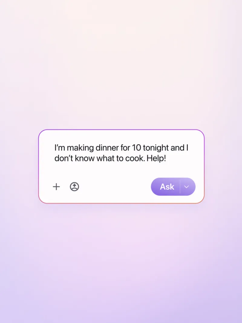 Smart window: I'm making dinner for 10 tonight and I don't know what to cook. Help!