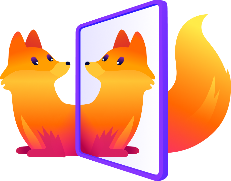 Fox looking in the mirror.