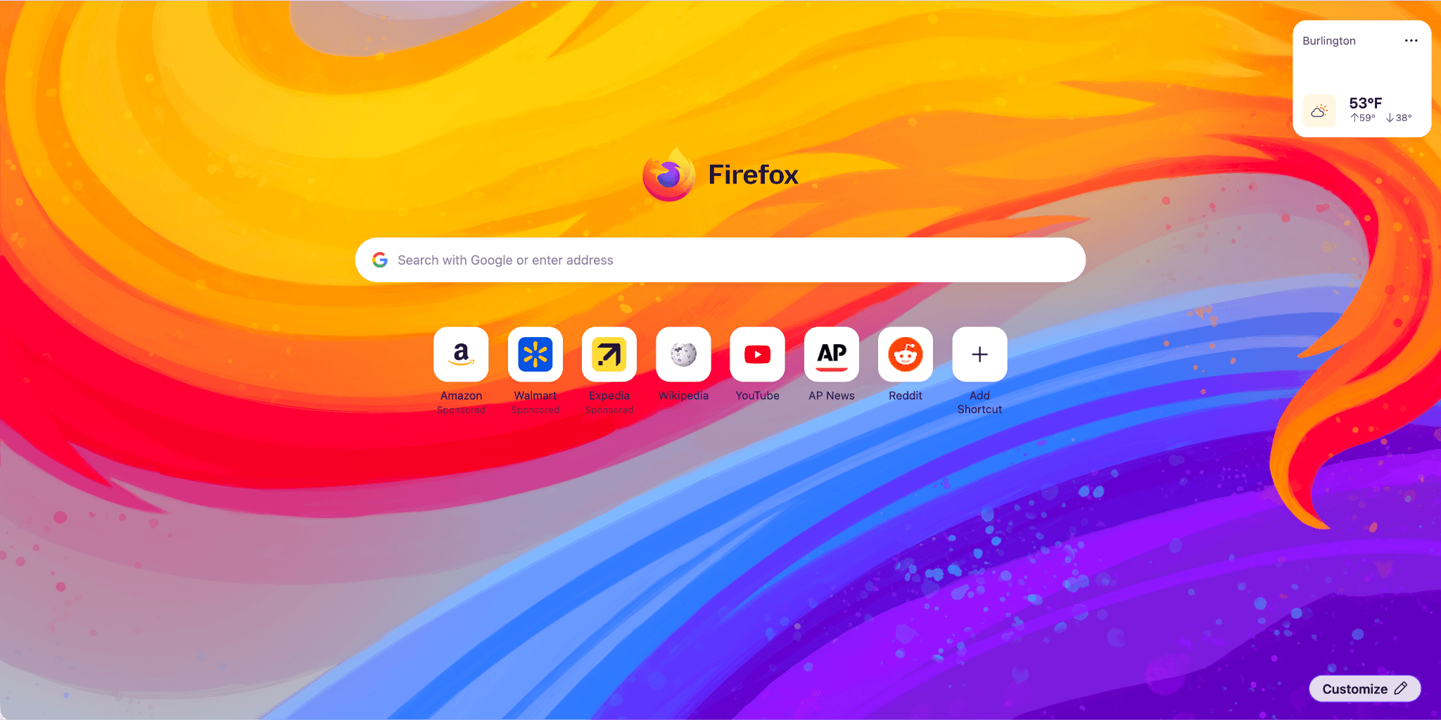 image for new tab showing a new wallpaper