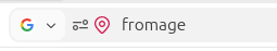 Screenshot of the red geolocation warning  in the address bar when the Geolocation API is being used